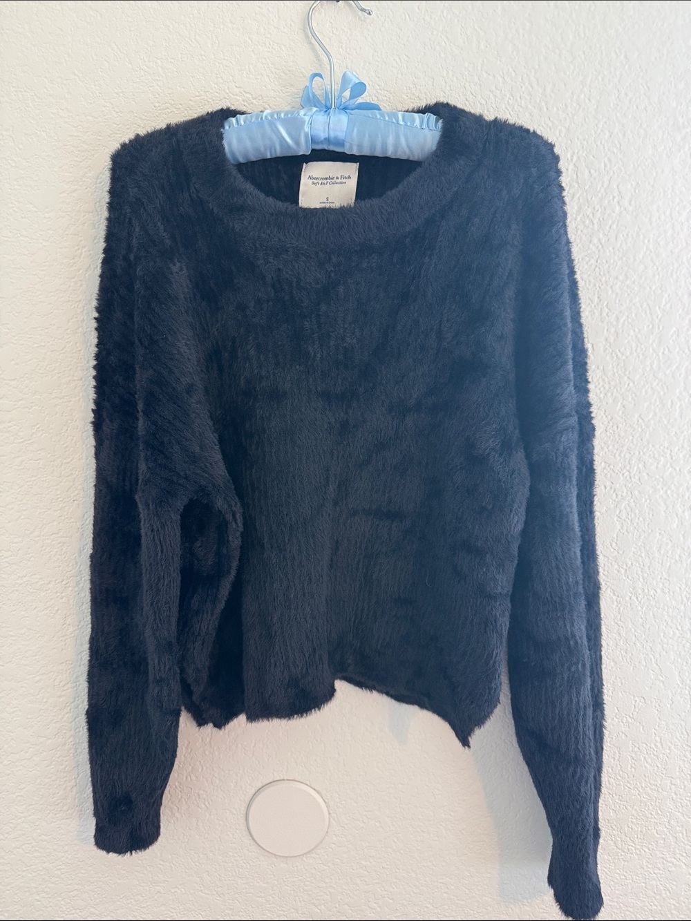 Abercrombie & Fitch Black Plush Crewneck Sweater